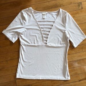 H&M cream blouse with bust details